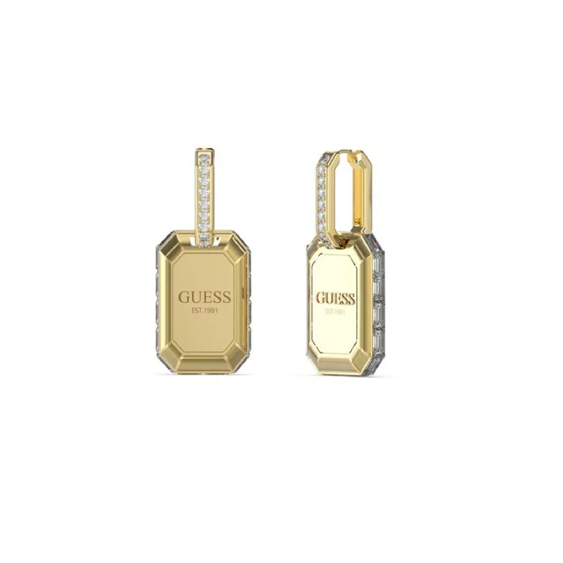 Guess Hashtag Drop Earrings, Gold