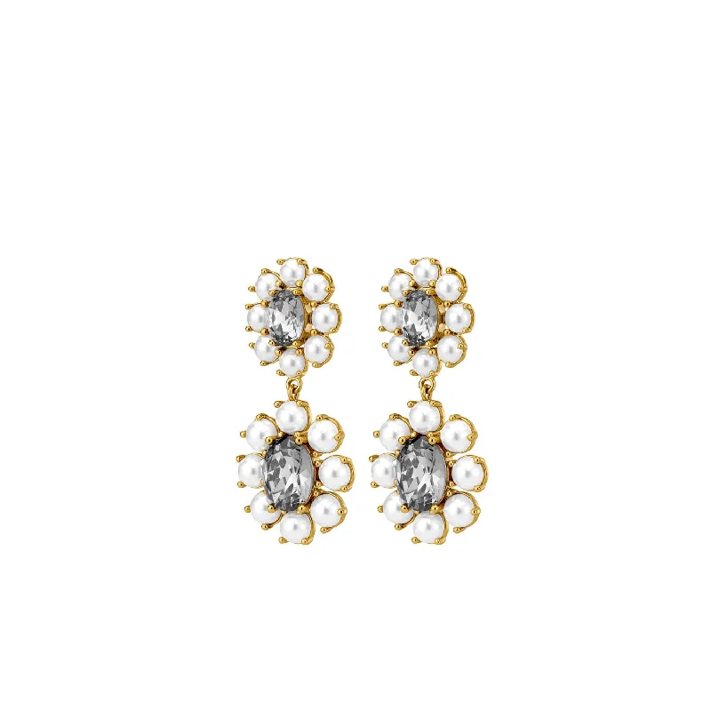 Dyrberg/Kern Lina Drop Earrings, Gold & Grey