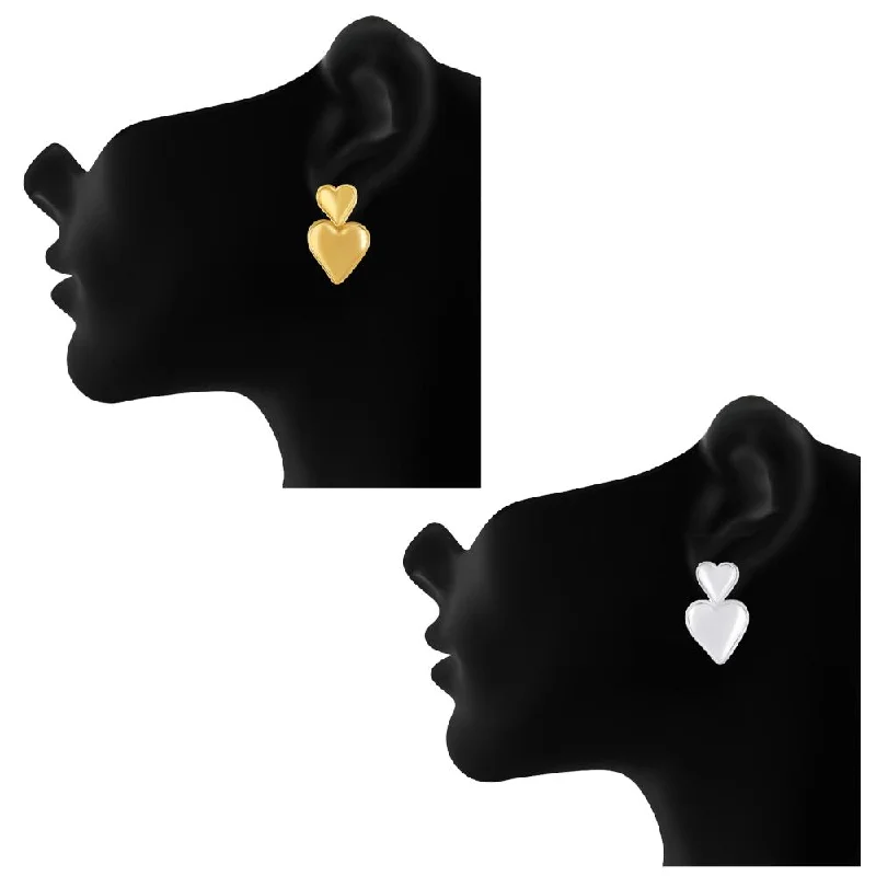 Mahi Combo of 2 Dual Heart Drop Earrings for Women (CO1105742M)