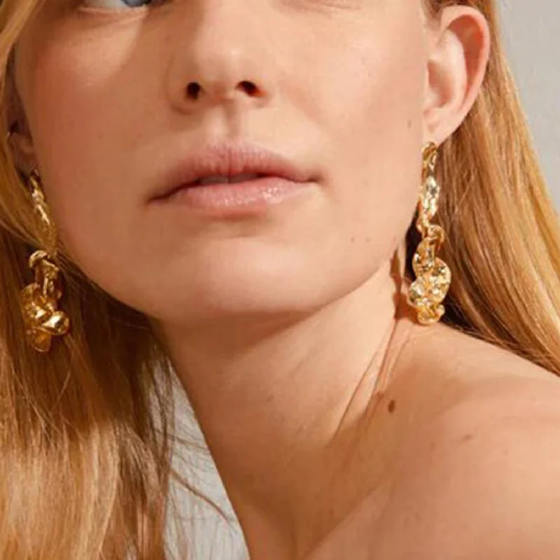 Pilgrim Pulse Drop Earrings, Gold