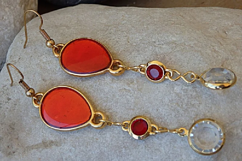 Red Ruby Drop Earrings