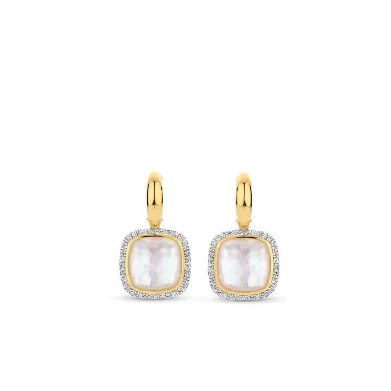 Ti Sento Pearl Cushion Drop Earrings, Gold