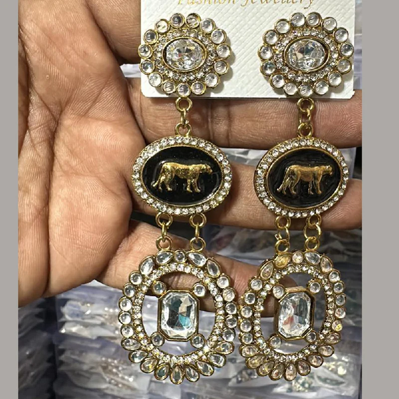 Trilok Jewel Gold Plated Kundan Stone Sabyasachi Style Dangler Earrings