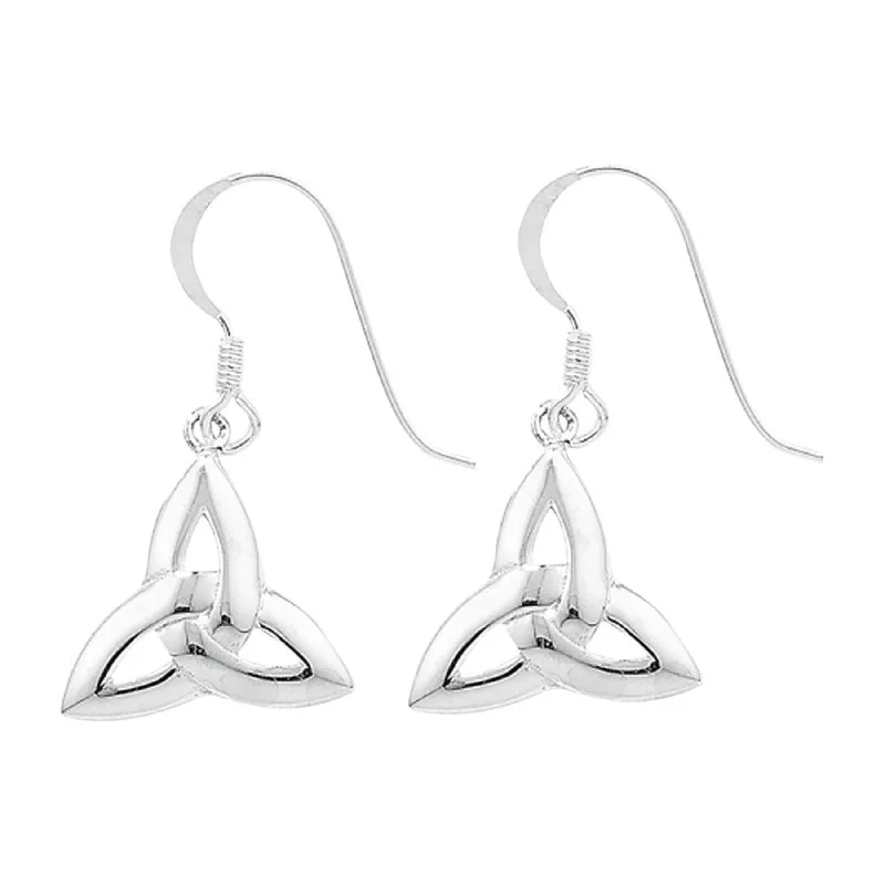 Trinity Knot Drop Earrings - Sterling Silver