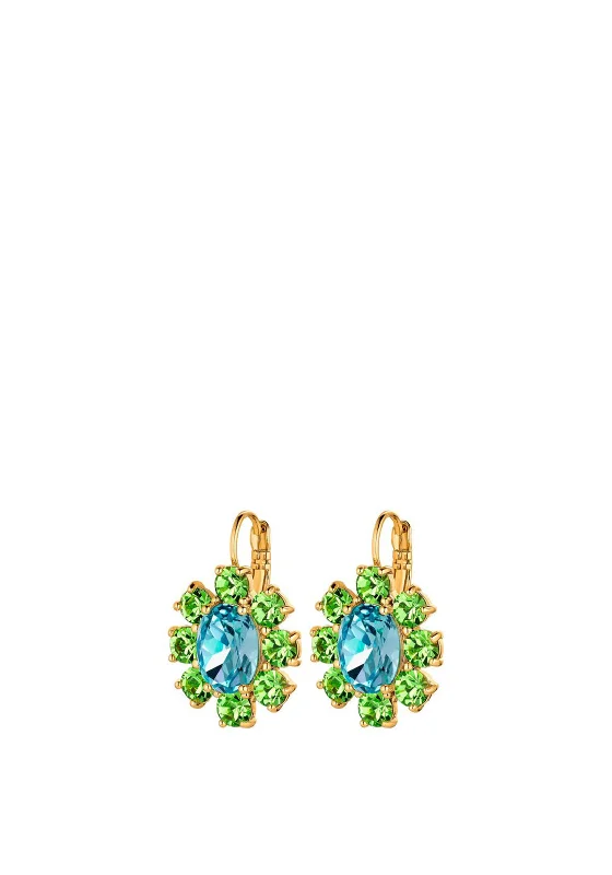 Dyrberg/Kern Valentina Drop Earrings Gold & Green