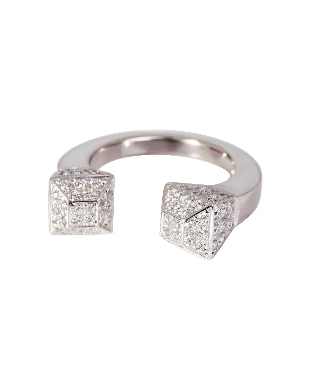 Diamond Nailhead Ring in 18k White Gold