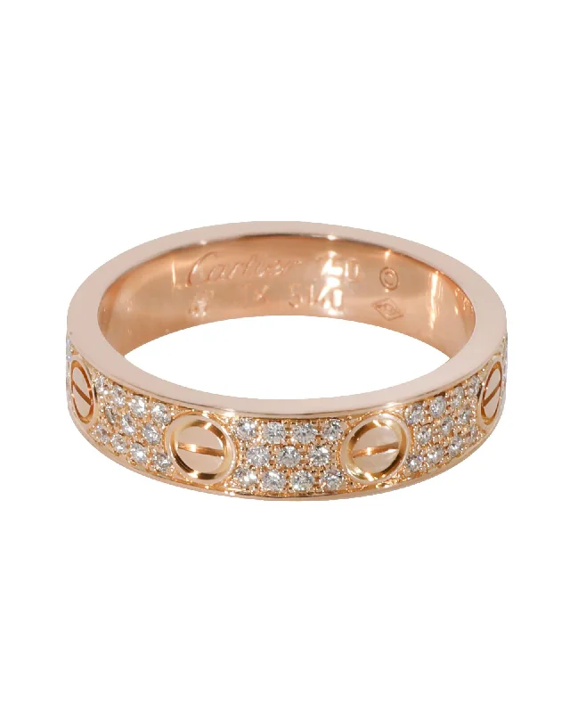 Love Diamond Pave Band in 18k Rose Gold