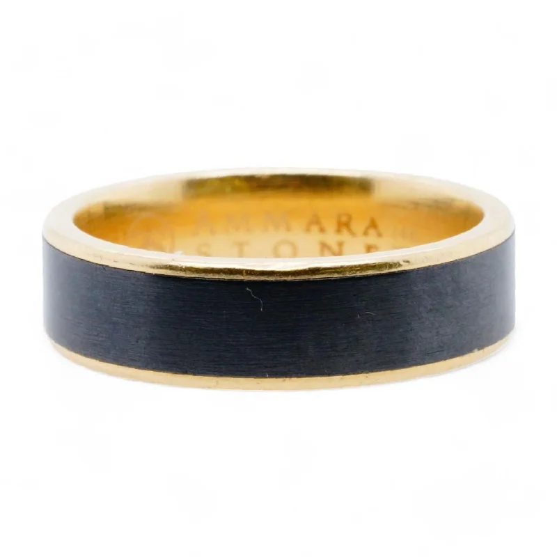 14K Gold And Black Titanium Band