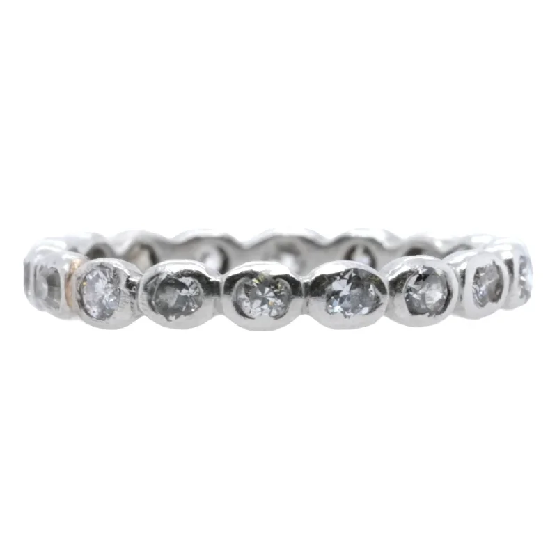 18K White Gold Bezel Set Diamond Band