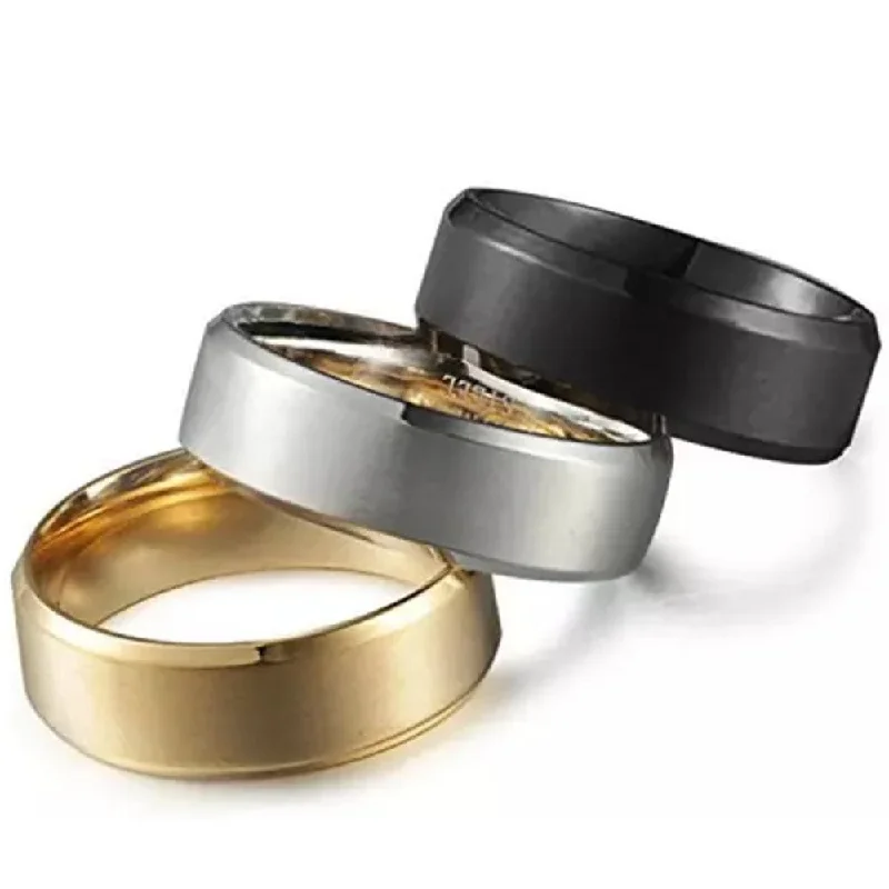 3 Pack: 316L Stainless Steel Comfort Fit Band Rings