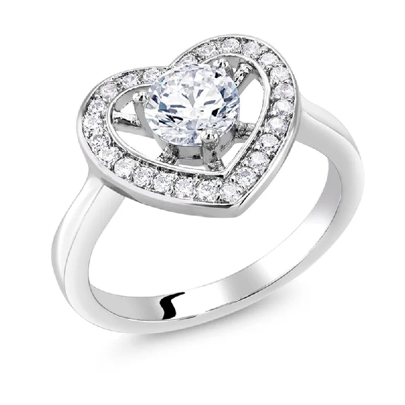 AAA Cubic Zirconia Heart Ladies Ring