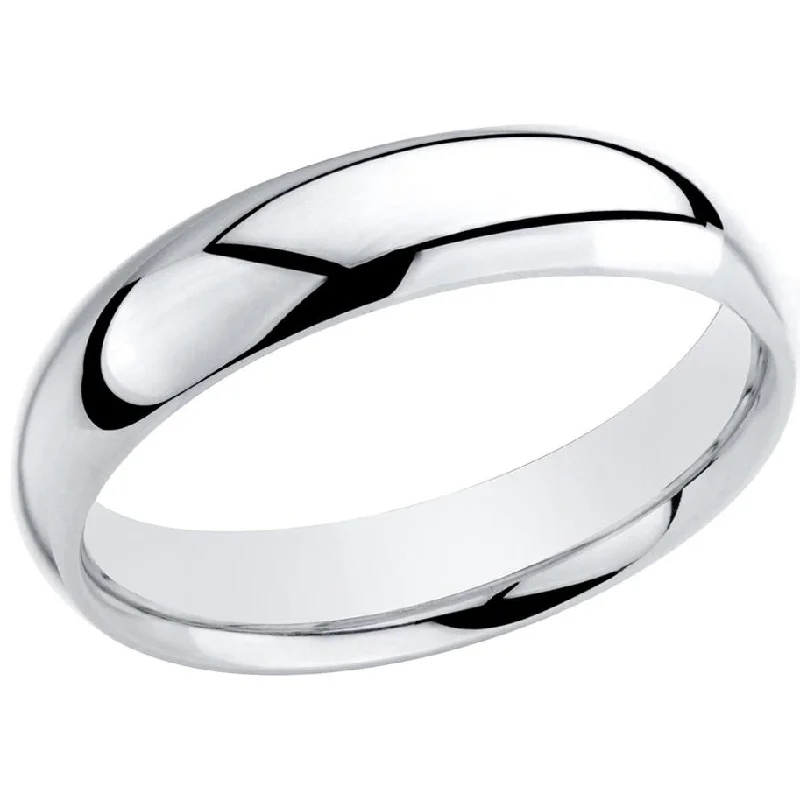 Anti-Tarnished High Polished Plain 5MM Wedding Unisex Band