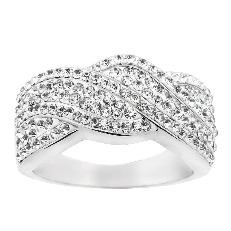 Crystal Twist Braided Ring