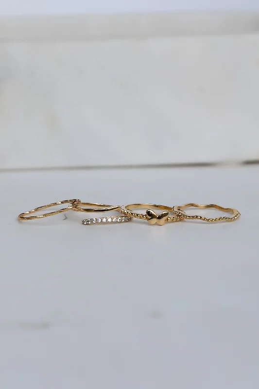 Elena Gold Ring Set