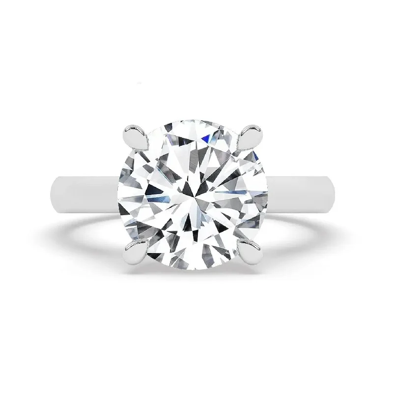 IGI, F/VS1, 5CT Solitaire Lab-Grown Round Diamond Engagement Ring 18K White Gold