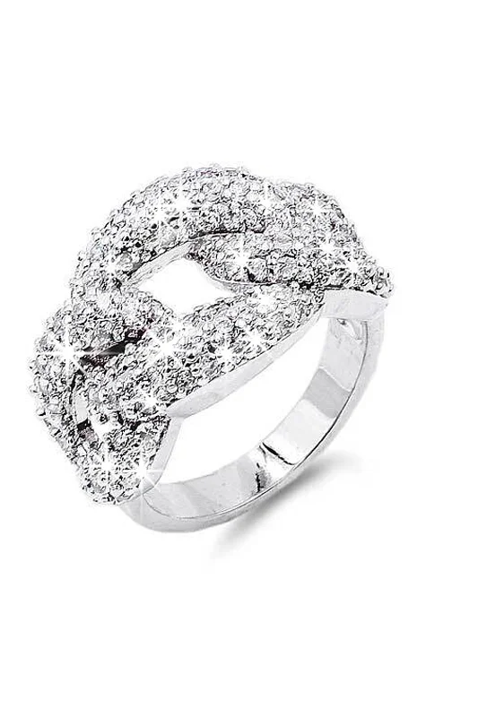 Kelys Rhodium Plated CZ Ring - Silver