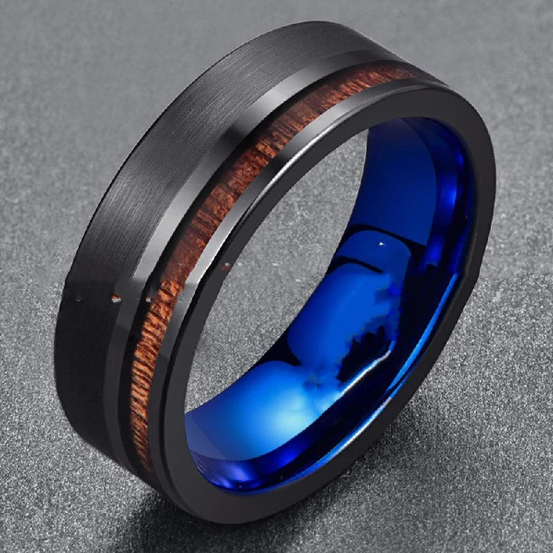 Mens Fashion Simple Frosted Tungsten Steel Ring