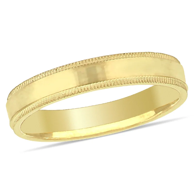 Miadora Ladies Fancy Textured Wedding Band in 10k Yellow Gold (3mm)