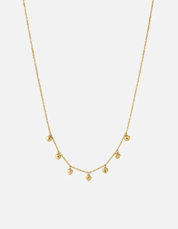 Mini Heart Puff Choker, Gold Vermeil