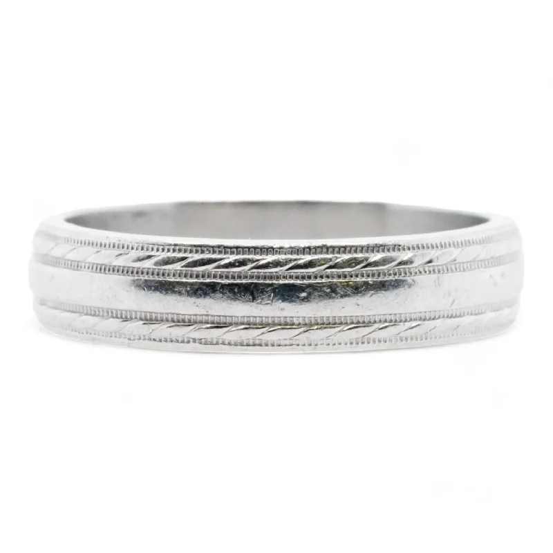 Platinum Milgrain Edged Band