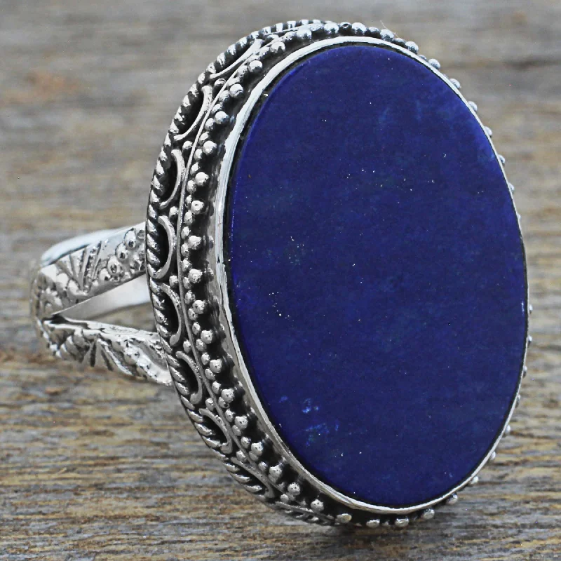 Pool of Memories Lapis Lazuli & Silver Cocktail Ring