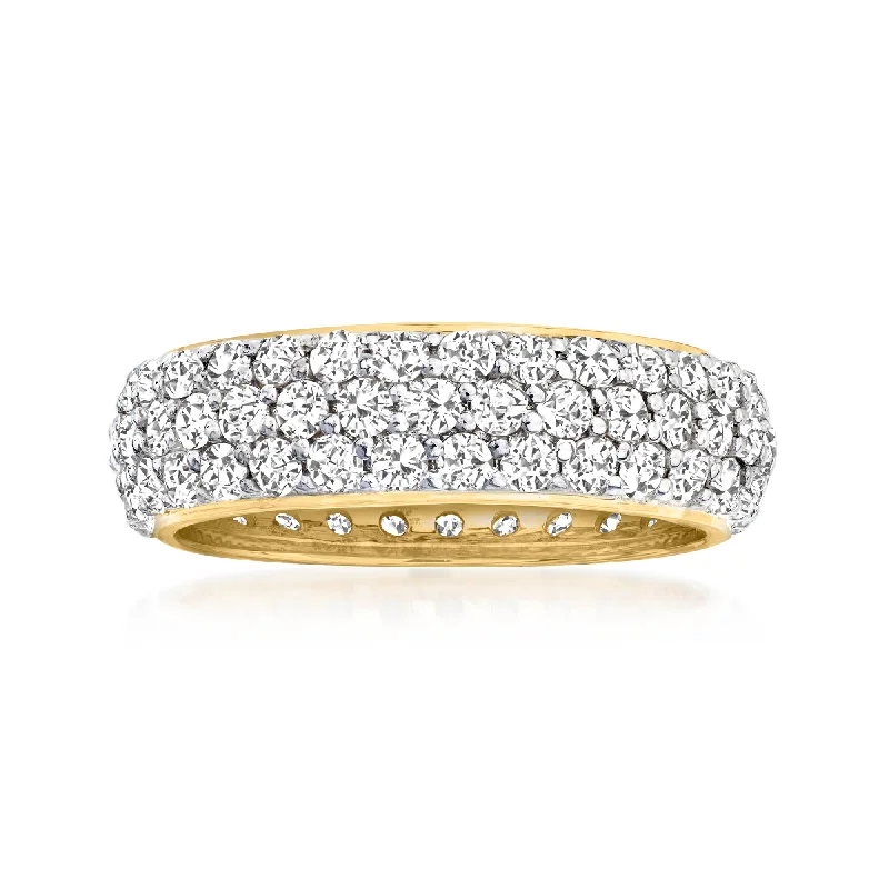 Ross-Simons Micropave Diamond Eternity Band in 14kt Yellow Gold