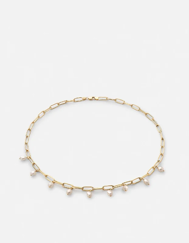 Sania Pearl Choker, Gold Vermeil