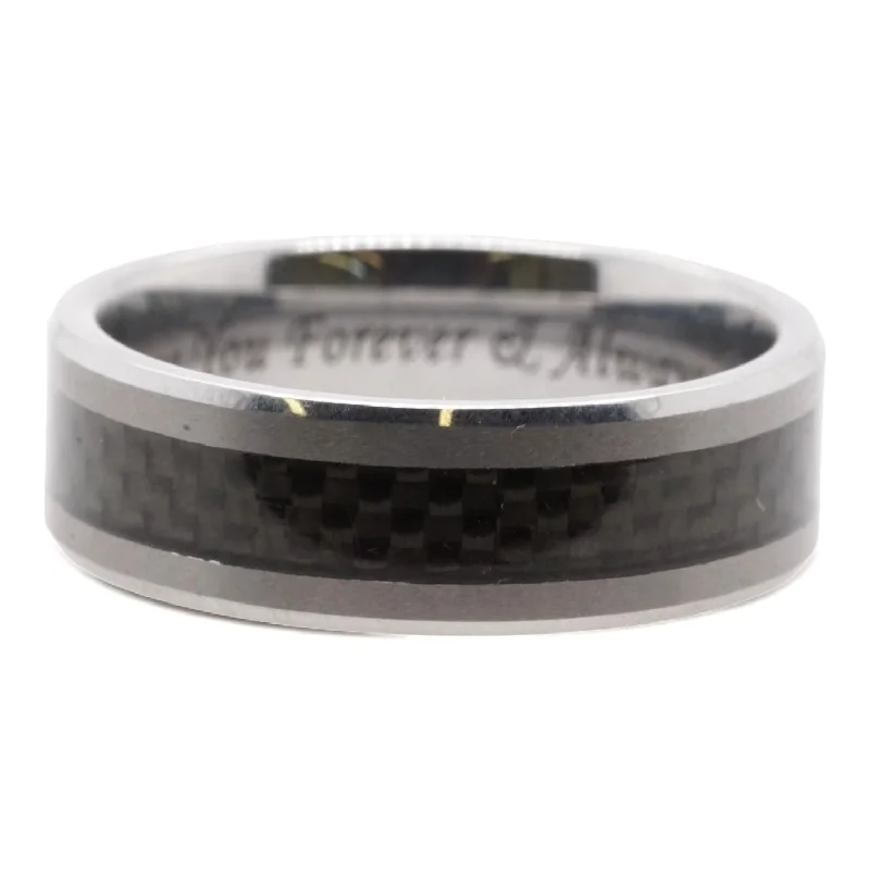 Tungsten Carbide TC850 Carbon Fiber Center  Band