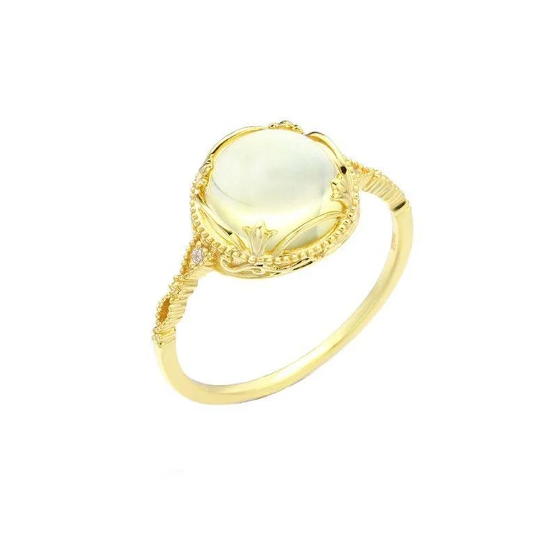 Yellow crystal ring