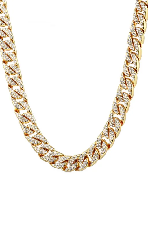 18k Gold Cz Link Necklace