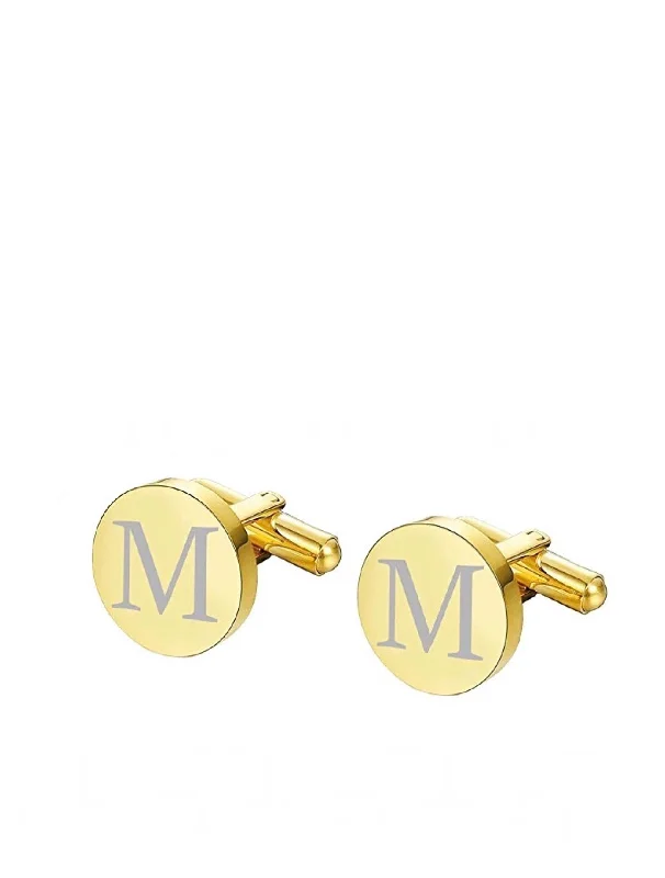 18k Gold Initial "m" Cufflinks