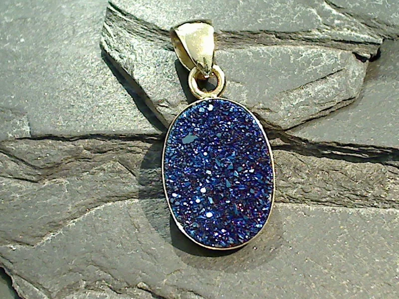 Cobalt Druzy, Alchemia Pendant