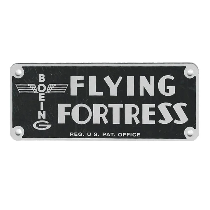 WWII Boeing B-17 Flying Fortress Data Plate Reproduction