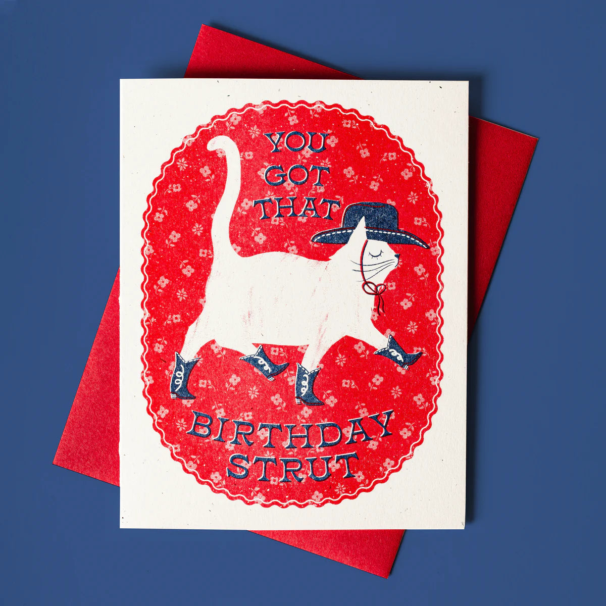 Birthday Strut Risograph Card