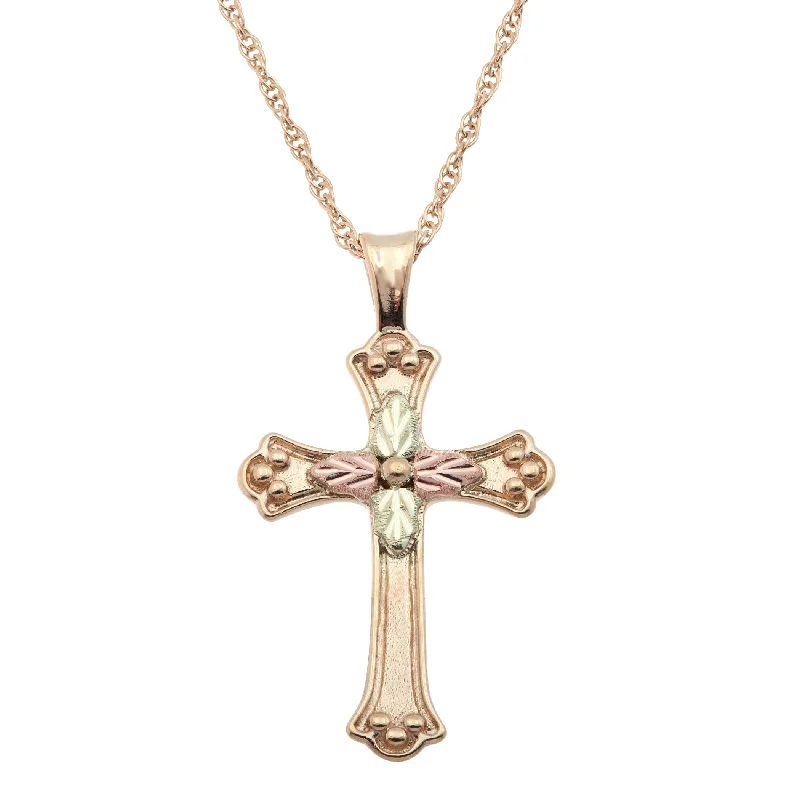 Black Hills Gold 10K Yellow Gold Cross Pendant