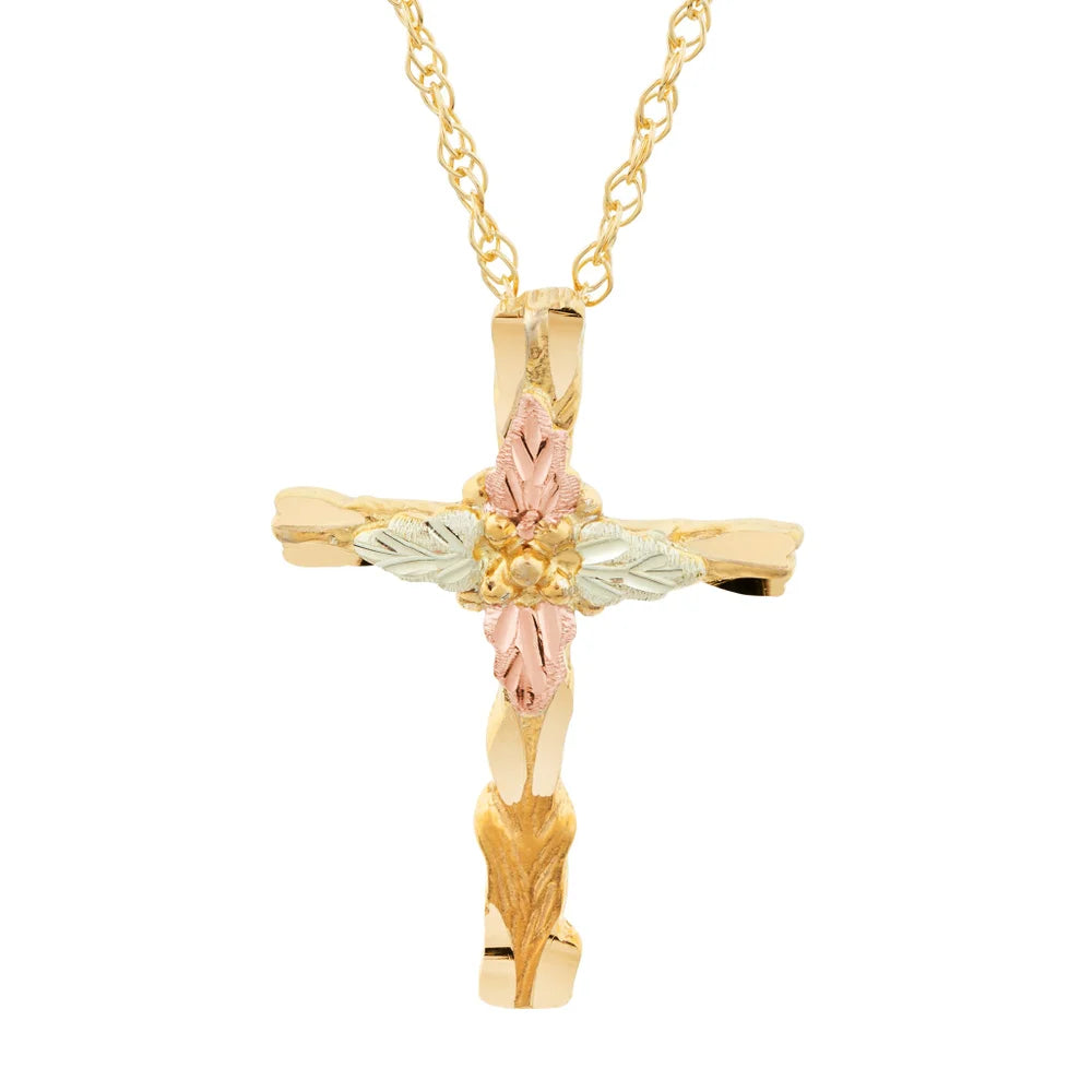 Black Hills Gold Cross Pendant Necklace