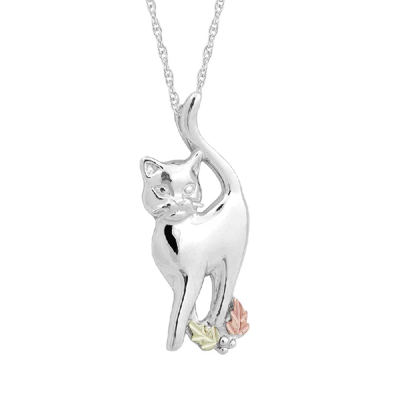 Black Hills Gold Sterling Silver Cat Pendant