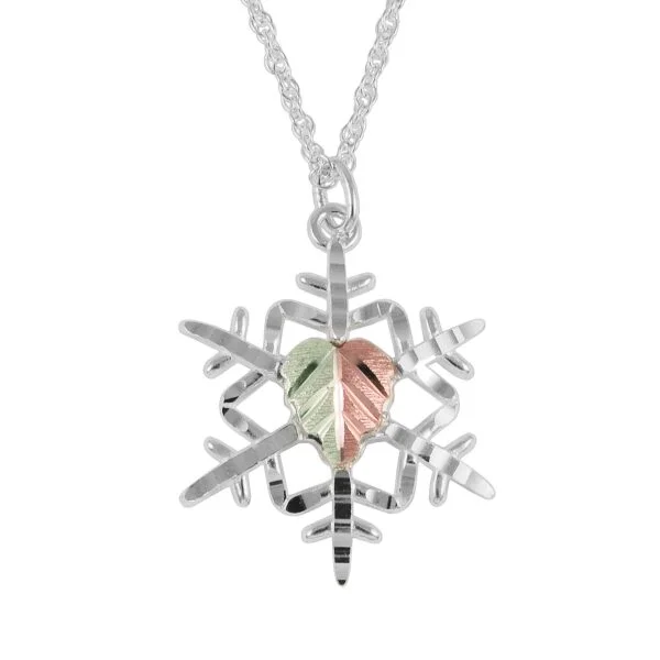 Black Hills Gold Sterling Silver Snowflake Pendant