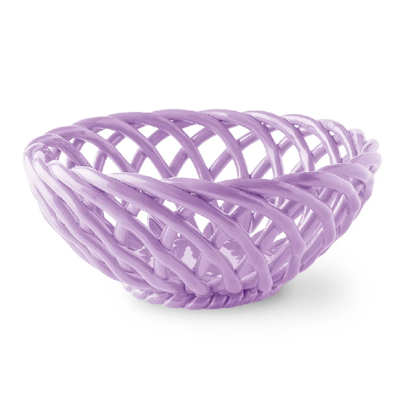 CERAMIC BASKET LARGE LILAC