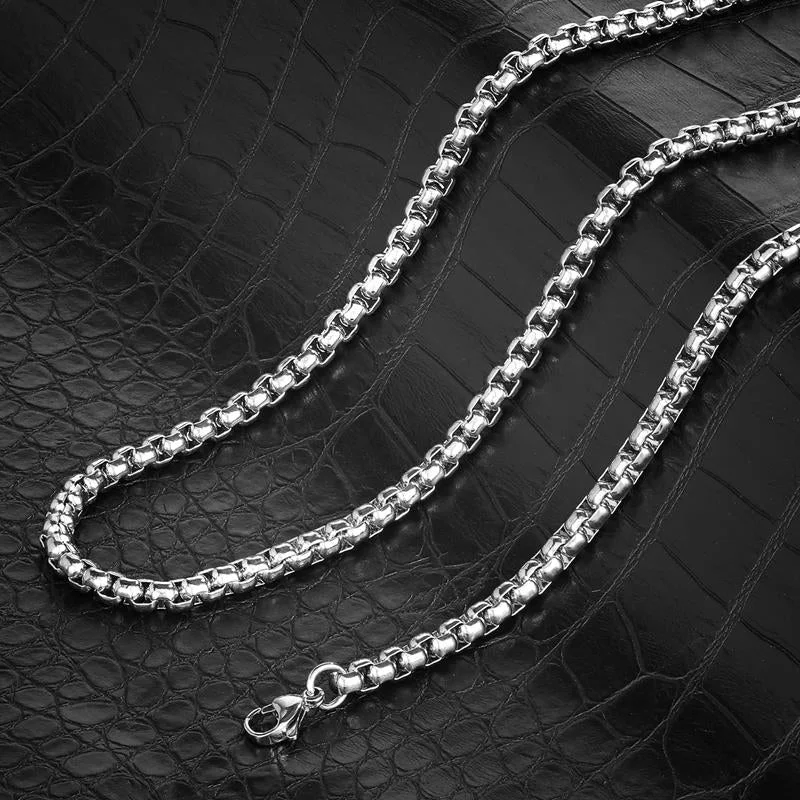 Crucible Los Angeles Polished Stainless Steel 4.5mm Box Chain - 18" to 24"