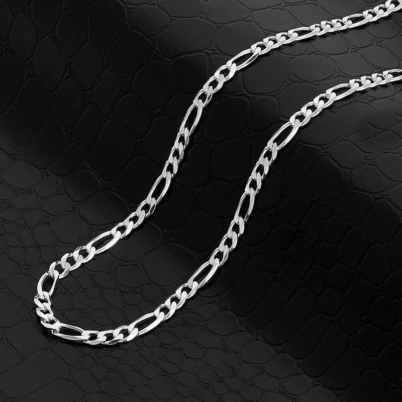 Crucible Los Angeles Polished Stainless Steel 4.5mm Figaro Chain - 18" to 30"