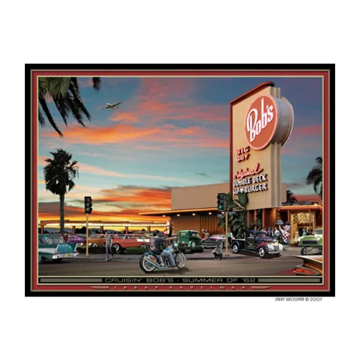 "Cruisin Bob's-Summer of '62" 19 X 25 print by Larry Grossman