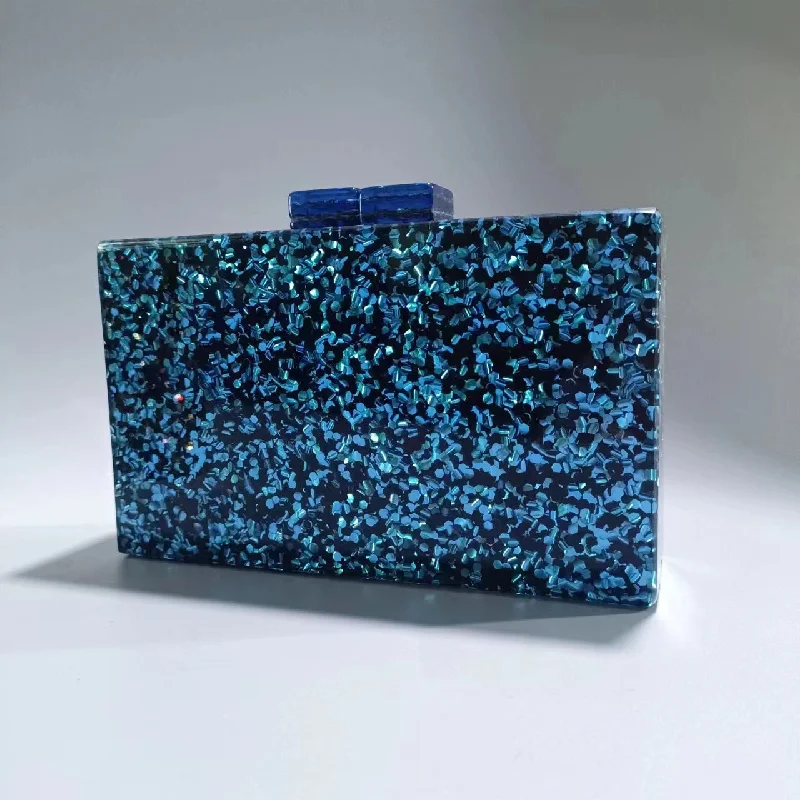 Denise Sequined Acrylic Clutch Bag