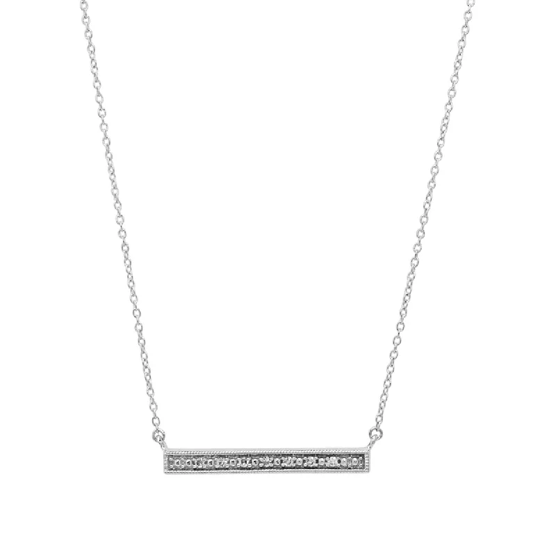 Diamond Bar Necklace in Sterling Silver  (1/20ct tw)