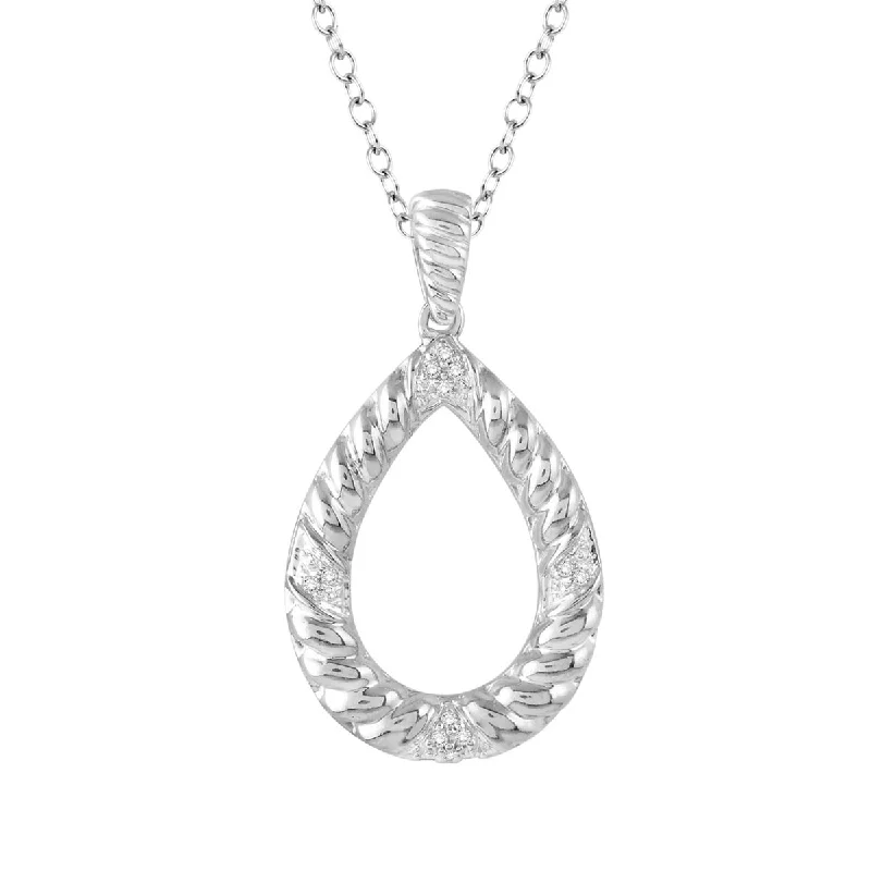 Diamond Teardrop Necklace in Sterling Silver (1/20ct tw)