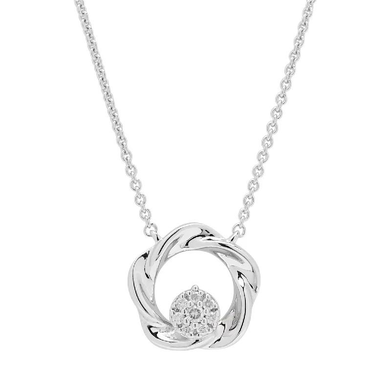 Fashion Necklace in Sterling Silver with Diamonds (1/20ct tw)