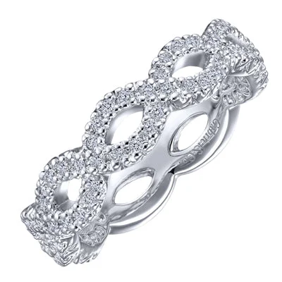 Gabriel Diamond Open Twist Stackable Band in 14kt White Gold (3/8ct tw)