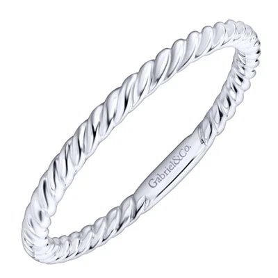 Gabriel Twisted Rope Stackable in 14kt White Gold