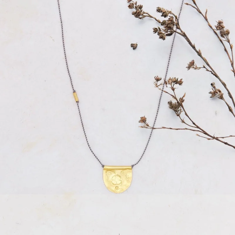 GOLDEN HALF MOON TALISMAN NECKLACE