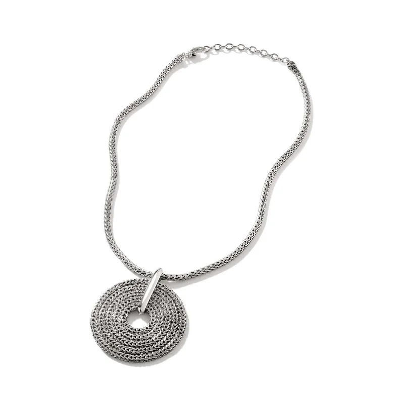 John Hardy Classic Chain Collection Circle Necklace in Sterling Silver